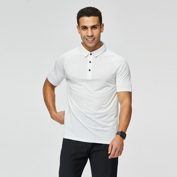 Sports quick drying polo shirt men's summer business collar short sleeved quick drying running top fitness training suit - Image 2