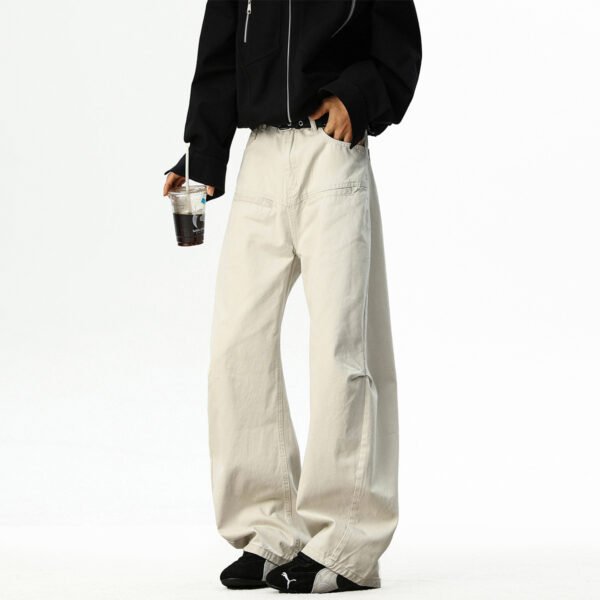 Design Men's Loose Pleated Wide-Leg Casual Work Pants - Image 8