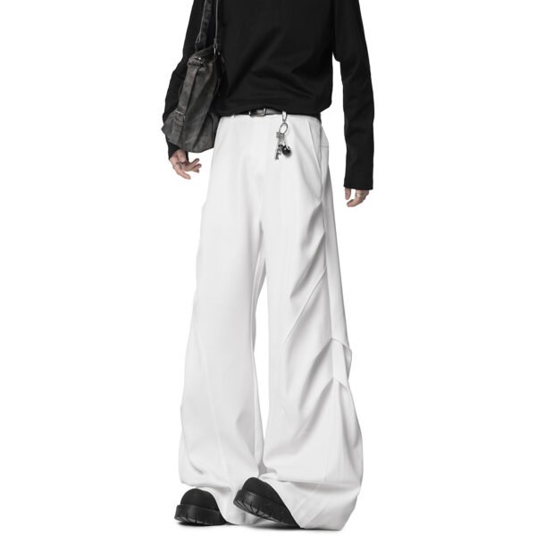 Pants for Men Thin Ice Silk Loose Straight Wide Leg Casual Long Trousers - Image 5