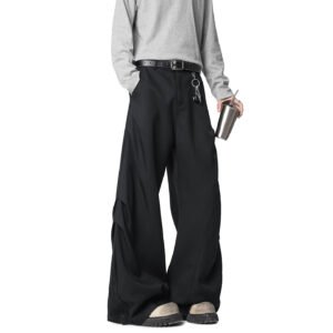 Pants for Men Thin Ice Silk Loose Straight Wide Leg Casual Long Trousers