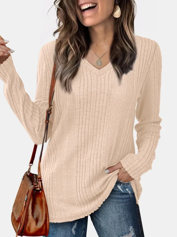 Solid color knitted sweater lightweight waistband sweater fashionable - Image 14