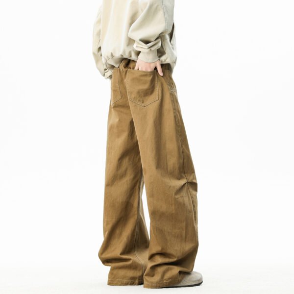 Design Men's Loose Pleated Wide-Leg Casual Work Pants - Image 2