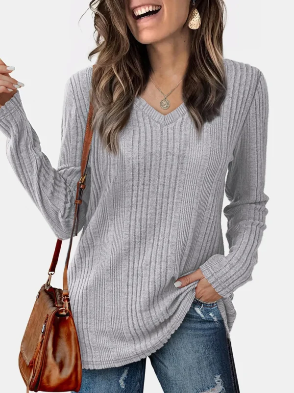 Solid color knitted sweater lightweight waistband sweater fashionable - Image 7
