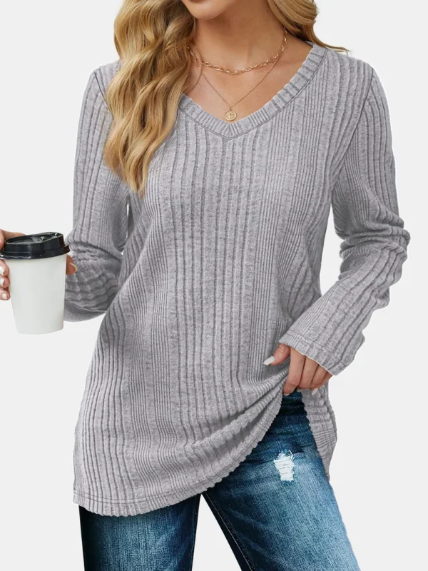 Solid color knitted sweater lightweight waistband sweater fashionable - Image 8