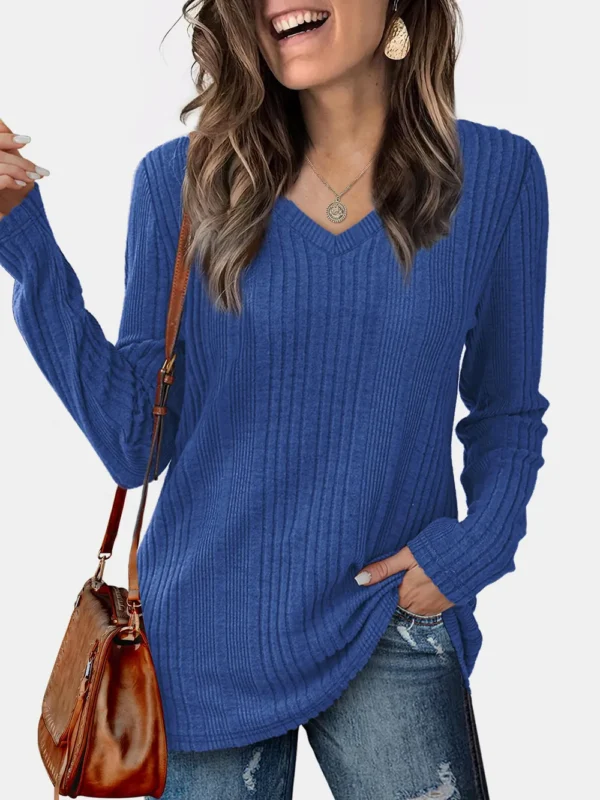 Solid color knitted sweater lightweight waistband sweater fashionable - Image 5