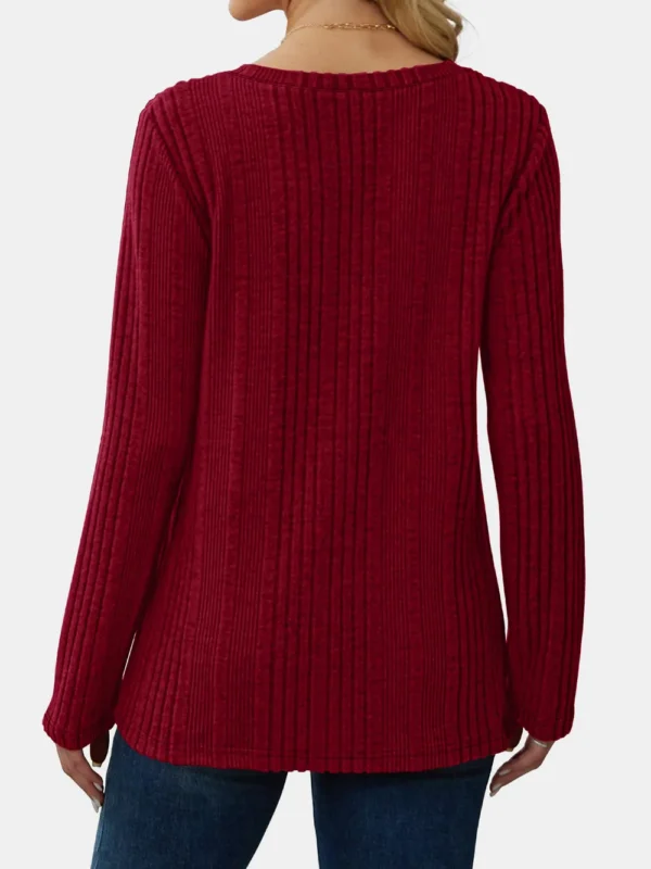 Solid color knitted sweater lightweight waistband sweater fashionable - Image 2