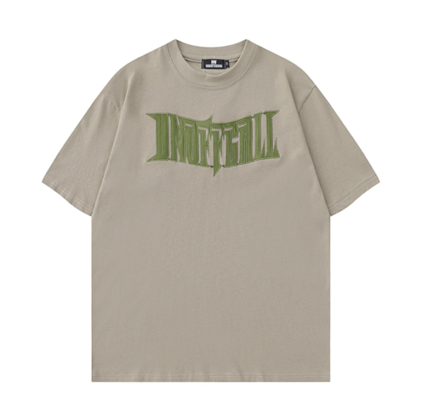 Letter embroidered skeleton print short sleeved T shirt design sense niche men summer street trend half sleeved top - Image 3