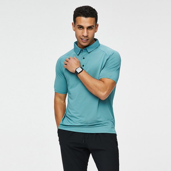 Sports quick drying polo shirt men's summer business collar short sleeved quick drying running top fitness training suit - Image 4