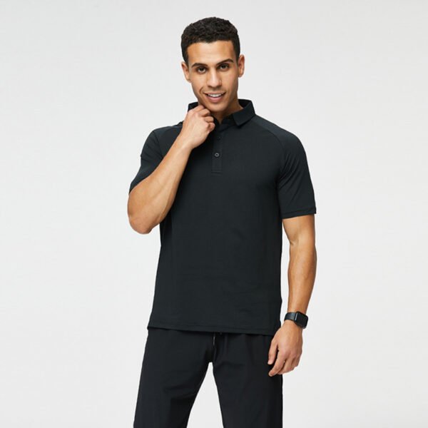 Sports quick drying polo shirt men's summer business collar short sleeved quick drying running top fitness training suit - Image 3