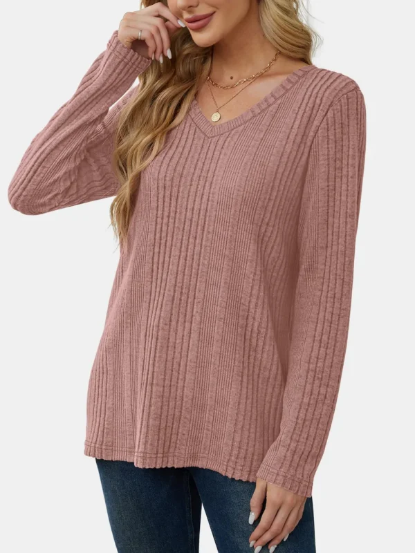 Solid color knitted sweater lightweight waistband sweater fashionable - Image 17
