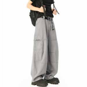 Trendy Casual Cargo Pants Men  Sense Loose Wide Leg Trousers