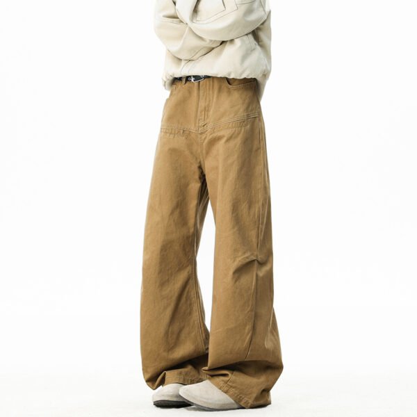 Design Men's Loose Pleated Wide-Leg Casual Work Pants - Image 7