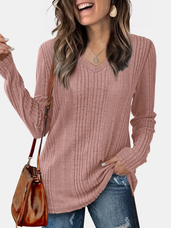 Solid color knitted sweater lightweight waistband sweater fashionable - Image 16
