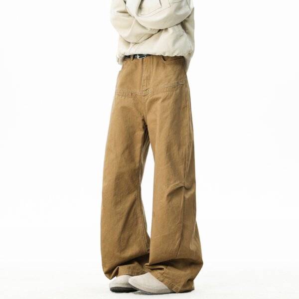 Design Men's Loose Pleated Wide-Leg Casual Work Pants