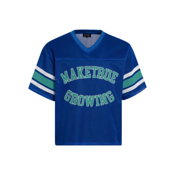 Street INS Breathable Hollow-out Letter Print Short Sleeve Jersey Design Sense Sport Outerwear Top T-Shirt Unisex - Image 5