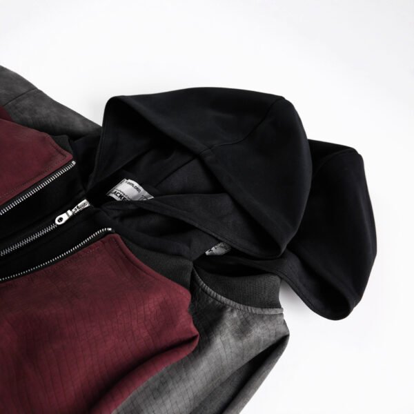 Street Style Color Block Hooded Loose Jacket - Image 4