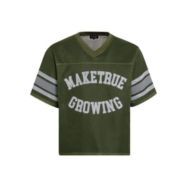 Street INS Breathable Hollow-out Letter Print Short Sleeve Jersey Design Sense Sport Outerwear Top T-Shirt Unisex - Image 3