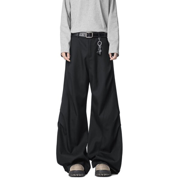 Pants for Men Thin Ice Silk Loose Straight Wide Leg Casual Long Trousers - Image 2